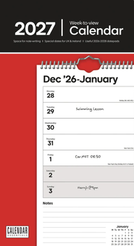Otter House - Essential Week-To-View Stubby Slim Calendar 2027 - 270252