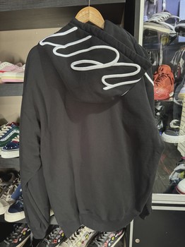Supreme Shoulder Script Hooded Sweatshirt Black • Brand New [8263] - view 2
