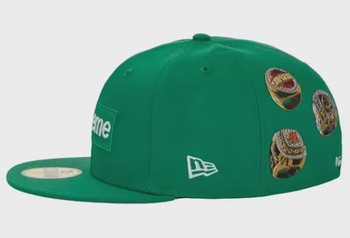 Supreme Rings Box Logo New Era 59Fifty Fitted Hat Green • Brand New [6755] - view 2