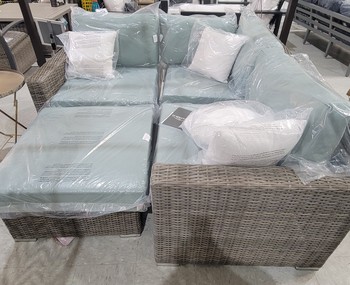 Corbin 4-piece Modular Sectional Spa Blue