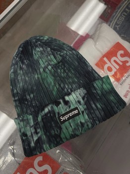 Supreme Overdyed Beanie Splatter Green • Brand New [1625] - view 2
