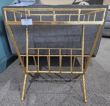Gold 2 Tiered Mirrored Magazine Rack