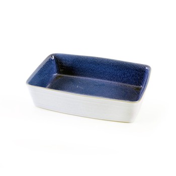 'NORTE' MEDIUM GLAZED TERRACOTTA OVEN DISH - COBALT BLUE