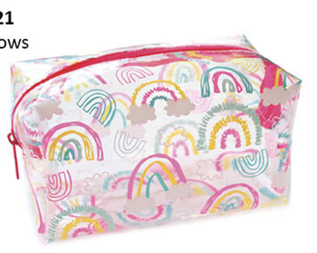 Fashion Stationery - Large Clear Pencil Case Rainbows