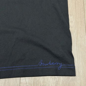 Burberry  Logo Embroidered Cotton Tee Black • Brand New [2648] - view 3
