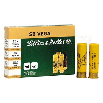 S&B 20Ga 70mm Vega 26Gm 4 Shot Pkt 10