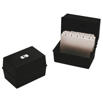 Q-Connect Card Index Box Black (D)