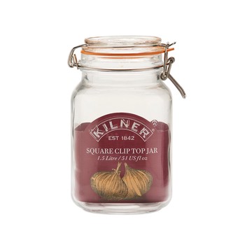1.5 LITRE CLIP TOP SQUARE KILNER JAR