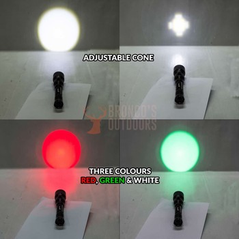 Bushgear BG-500Z 3 LED Zoomable Flashlight + 18650 Batteries + Charger + Remote Switch + Scope Mount