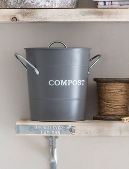 GARDEN TRADING COMPOST BUCKET WITH LINER - CHARCOAL