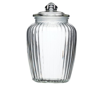 LARGE GLASS STORAGE JAR - 4 PINT CAPACITY