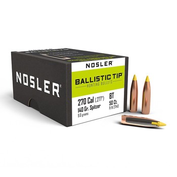 Nosler Ballistic Tip Hunting .27 Cal .277" 140gr Projectiles x50