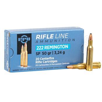 PPU .222 Rem 50gr SP 20 Rounds