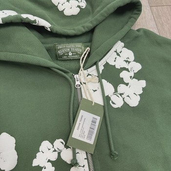 Denim Tears Cotton Wreath Zip Hoodie Green • Brand New [2149] - view 3