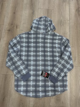 FW23 Supreme Hooded Plaid Knit Shirt 'Blue' • Pre-Owned [6584] - view 3