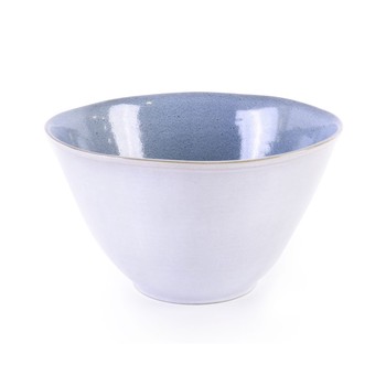'NORTE' LARGE GLAZED TERRACOTTA BOWL - LIGHT BLUE