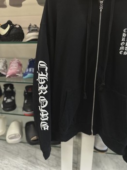 Chrome Hearts Vertical Logo Zip Up Hoodie Black/White • Pre-Owned [9869] - view 5