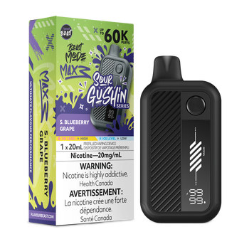 Flavour Beast Sour Gushin' Beast Mode Max 3 60K - S. Blueberry Grape