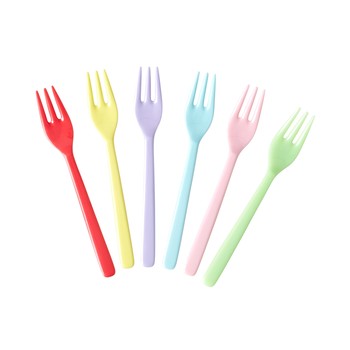 SINGLE MELAMINE CAKE FORK - ASSORTED COLOURS