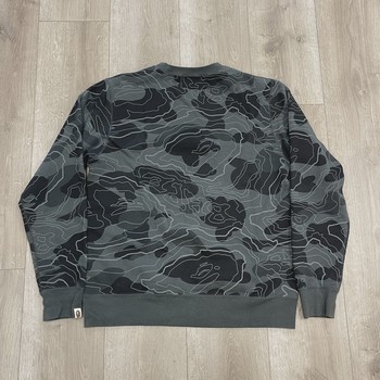 SS23 BAPE Layered Line Camo Crewneck Black • Pre-Owned [1690] - view 5