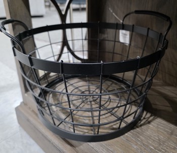 Black Metal Basket 2 Handles