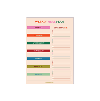 Good Tuesday - A5 Work Hard, Play Nice Meal Planner and Shopping List - TUE-PAD-MEAL-WHPN-A5