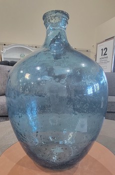 Blue Pebbled Glass Vase