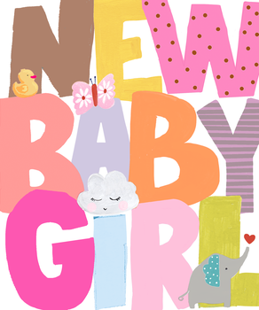 Paper Salad -NEW BABY GIRL WHITE-HD24106
