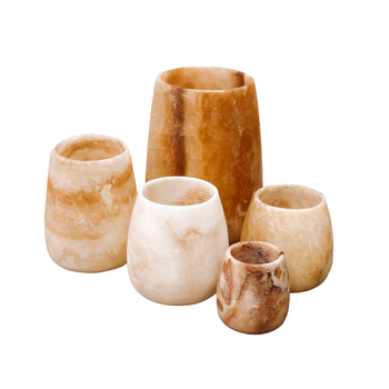 Alabaster waxinelichthouder druppel · brown