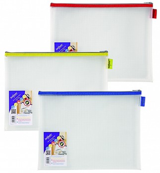 Snopake - EVA Mesh Zippa Bag Foolscap Assorted  - 15819