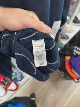 Supreme Big Logo Zip Up Hooded Sweatshirt Navy • Brand New [5179] - view 2
