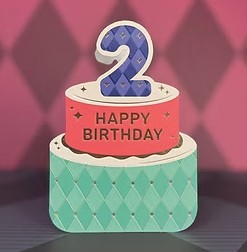 Heyyy Cards -Age 2 Birthday Card - Mini Die Cut-MM-002