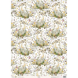 Museums & Galleries - Wildflower Hare Flat Wrap - AA457 (D)