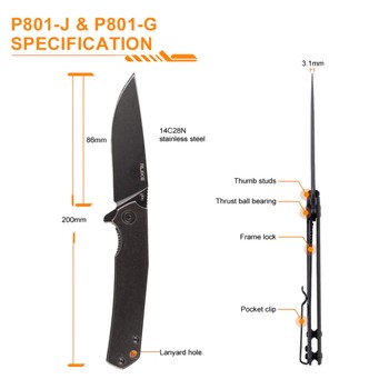 Ruike P801-SF Knife Black