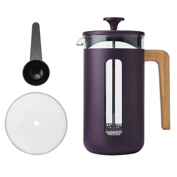 LA CAFETIERE PISA 8 CUP CAFETIERE WITH WOODEN HANDLE - PURPLE