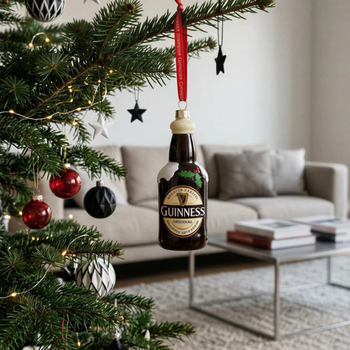 GUINNESS GLASS BOTTLE CHRISTMAS DECORATION