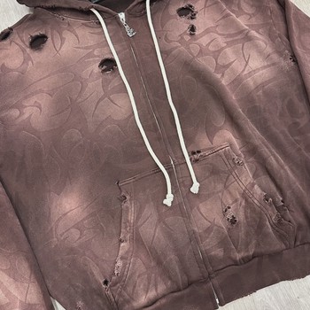 FW25 Hellstar Tribal Zip-Up Hoodie Brown • Pre-Owned [2551] - view 3