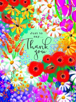 Rachel Ellen - Pack of 10 Notecards - Thank you Gallery floral - NOPK14