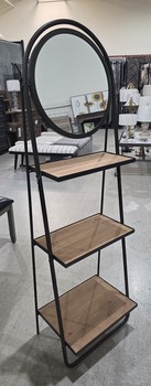 Leaning Wall Mirror with Shelves