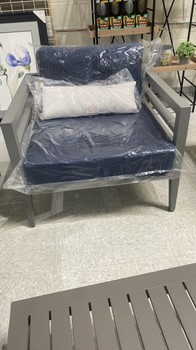 Belamar Armchair  Blue & Grey by Abbyson