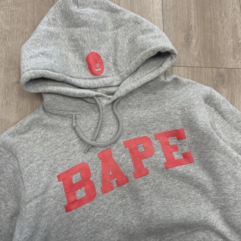 BAPE Heather Grey Pullover Hoodie • Pre-Owned [3831] - view 4