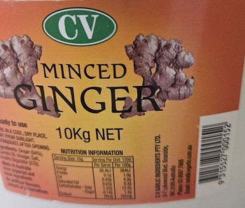 Kitchen Cv Minced Ginger 10kg (kitchen)