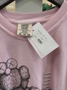 pink KAWS "Time Off" T-shirt • Brand New [1341] - view 2