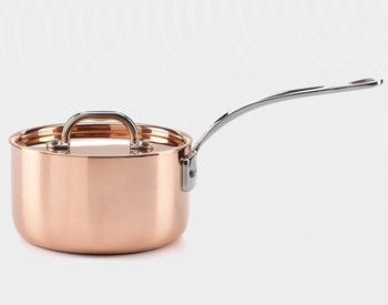 SAMUEL GROVES COPPER INDUCTION SAUCEPAN AND LID - 16CM