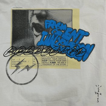 Travis Scott x Fragment Manifest T-Shirt 'Cream • Pre-Owned [7511] - view 2