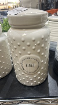 Cottage Core Ceramic Canister flour xl