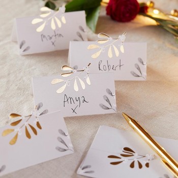 BOTANICAL MISTLETOE PLACECARDS - PACK OF 12