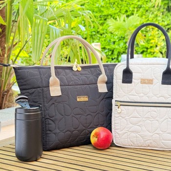 OXFORD QUILTED CONVERTIBLE LUNCH BAG - JET