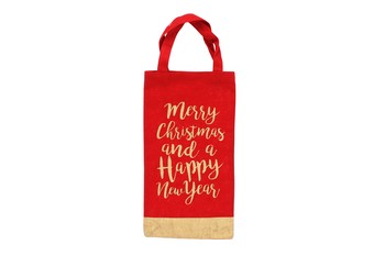 MERRY CHRISTMAS GLITTER BOTTLE BAG