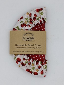 REUSABLE FABRIC BOWL COVER - STRAWBERRY